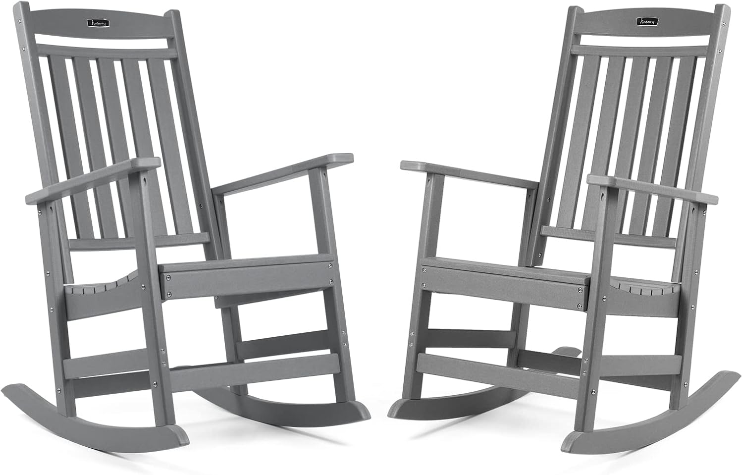 Amazon.com: FUNBERRY Outdoor Rocking Chairs Set of 2, HDPE All Weather ...