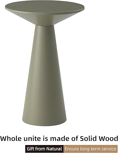 Miniatura 3 de COZAYH Mesa auxiliar de pedestal pequeña, mesa redonda de Martini de granja, soporte de madera para plantas, mesa rústica para bebidas para espacios