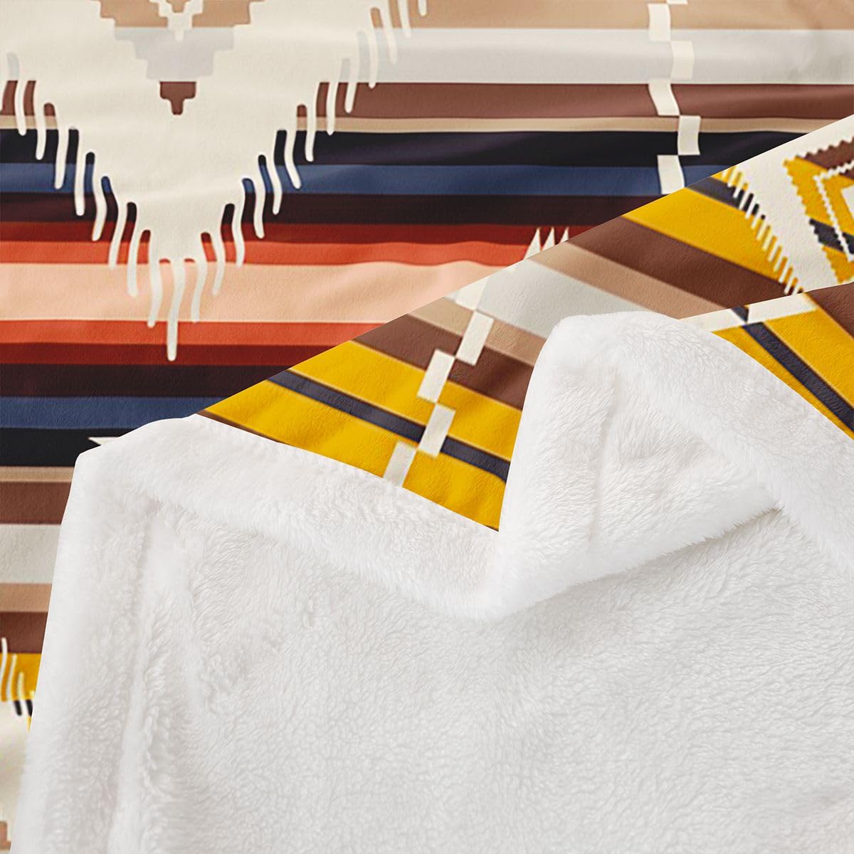 Loussiesd Southwest Rdzenni Amerykanie koc typu sherpa narzuta na kanapę boho super miękki przytulny polarowy nowoczesny koc artystyczny na zimę, pluszowy narzuta na łóżko podwójne, 152 x 180 cm, na