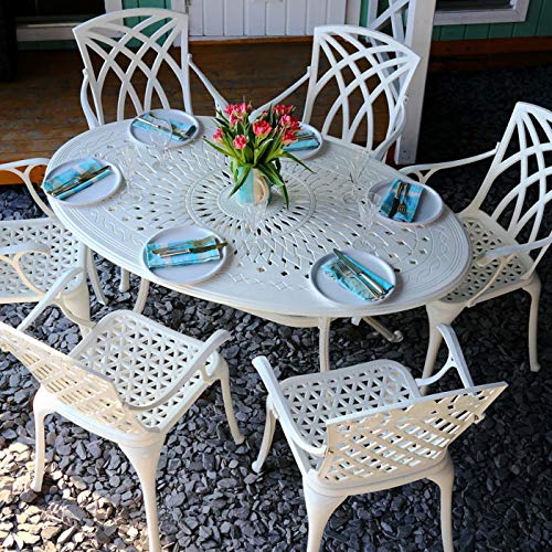 Buy Lazy Susan EMILY 150cm 6 Seater Oval Garden Table, Maintenance Free