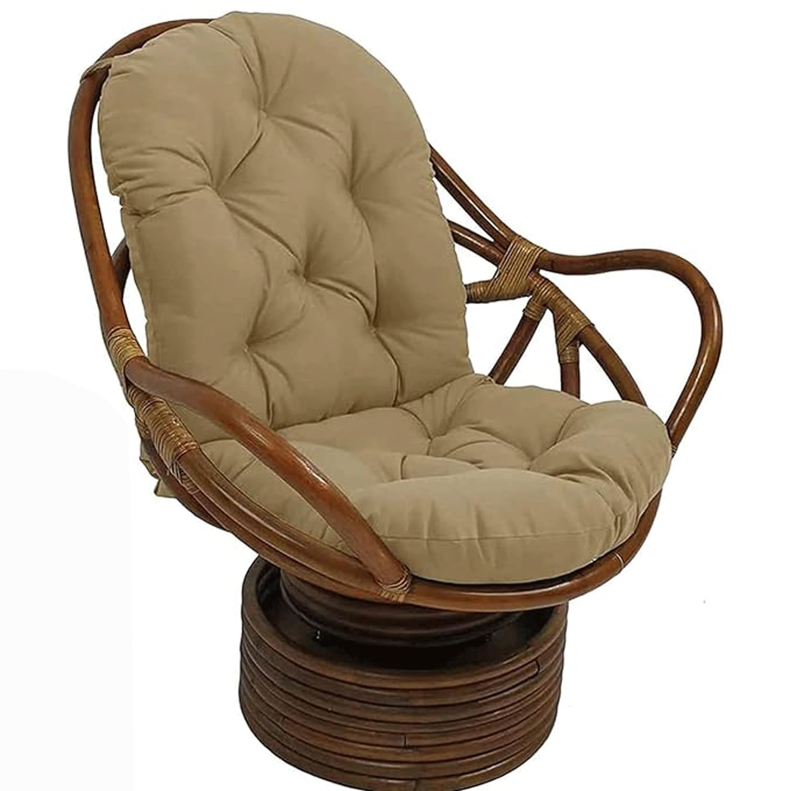uyeoco Lounger Cushion Pad, Swivel Rocker Chair Cushion, Garden Patio Thick Large Rocking Chair Cushion, for Rattan Recliner Indoor Outdoor(L9)