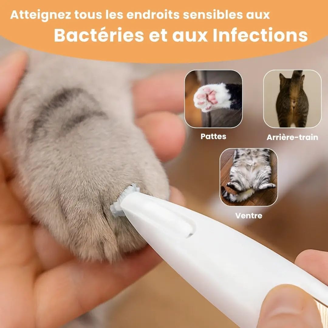 Tondeuse Chat,2026 Tondeuse Chat Silencieuse Anti-Nœuds,Lames Sûres Et Hypoallergéniques,Rechargeable,Ne Blessera Pas Votre Chat,Pour Pattes,Corps