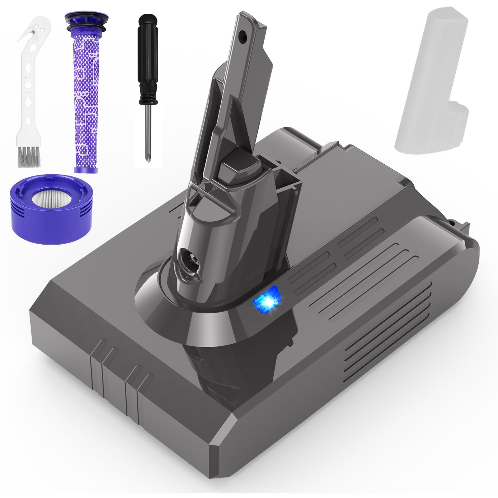 Zapasowa bateria próżniowa dla Dyson V7 SV11, 6500 mAh 21,6 V Li-ION akumulator do motorhead zwierzę dodatkowa mattress absolutna alergia