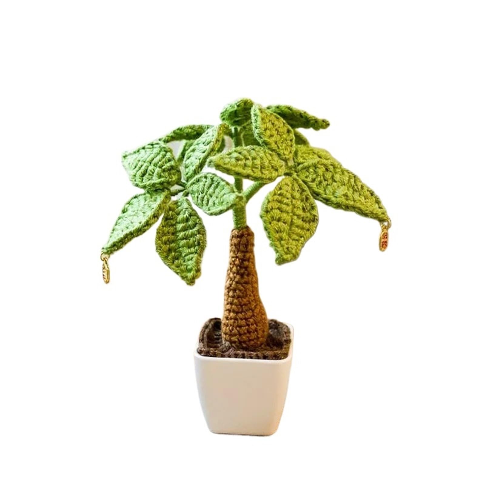 PawUniscript Exquisite Handmade Crochet Potted Flowers - Perfect Floral Bouquets For Home Decor & Gifts For Mom, Friends, And Classmates(Color2)