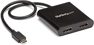 StarTech.com USB-C to Dual HDMI Adapter, USB Type-C Multi-Monitor MST Hub, Dual 4K 30Hz/1080p 60Hz HDMI Laptop Display Extender/Splitter, Extra-Long Built-in Cable, Windows Only (MSTCDP122HD)