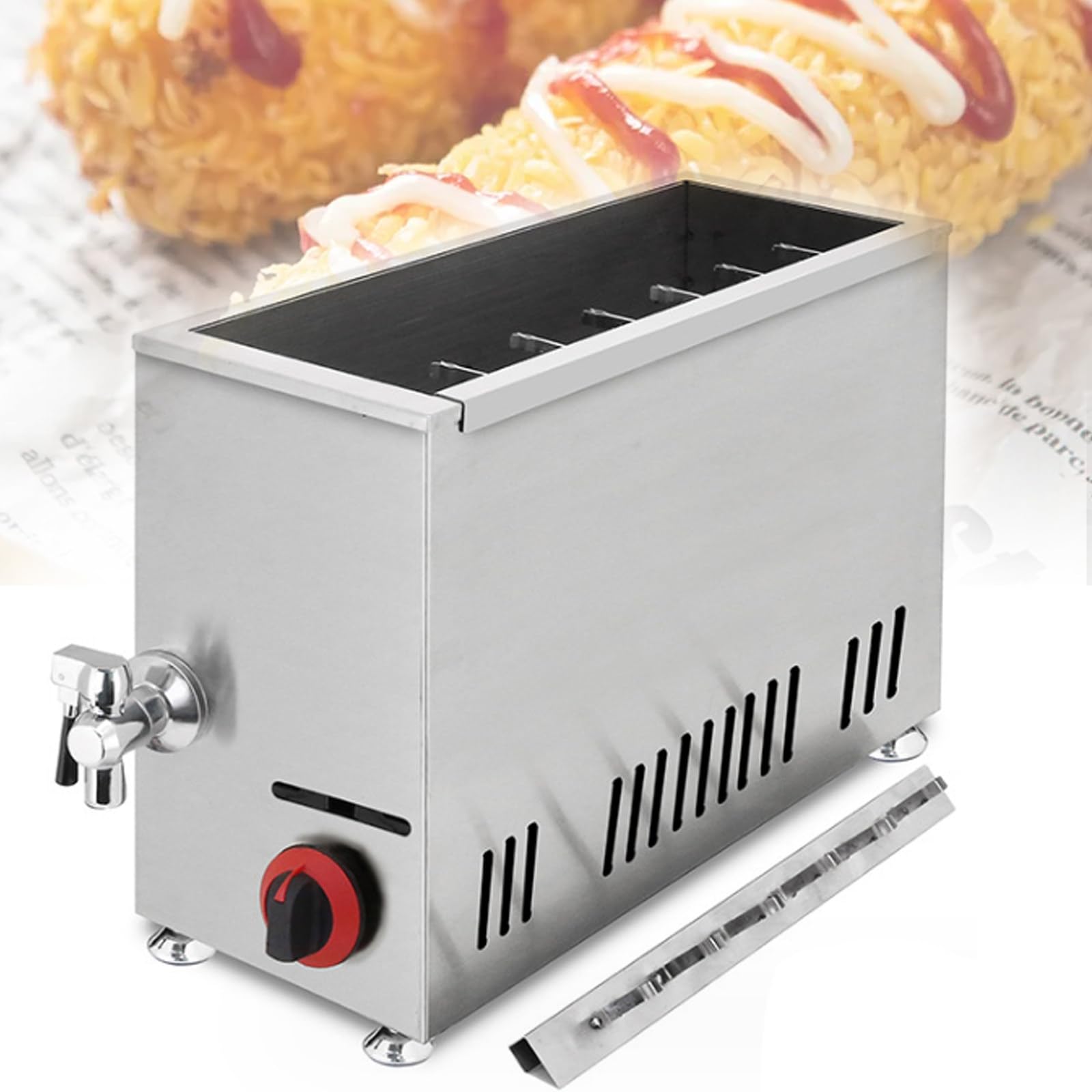 Friggitrice elettrica Professionale da 21 Litri in Acciaio Inox, Macchina per Hot Dog e Formaggio, 12 Pezzi, Attrezzatura per friggere, Ideale per ristoranti, cucine domestiche e Snack Bar.
