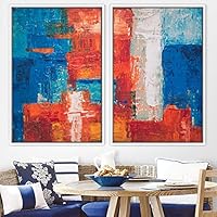 2 Piece Framed Canvas Wall Art Vibrant Surface Canvas Prints Home Artwork Decoration for Living Room,Bedroom - 16