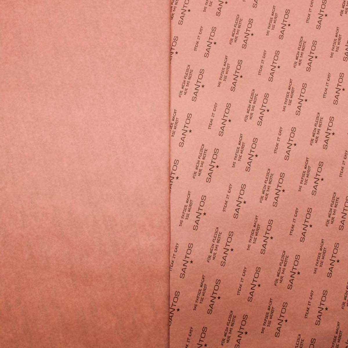 Rotolo di carta da macellaio rosa originale SANTOS 60 cm x 45 m, carta da macellaio solida e non patinata, ideale per "lavori lunghi", affumicatura e grigliate "basse e lente"
