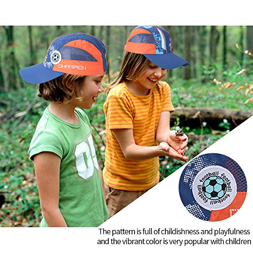 Adjustable Breathable Lightweight Quick Dry Mesh Uv Protection Sun Hat Wide Brim Kids Baseball Cap Boys Girls (Navy Blue) #TOP5