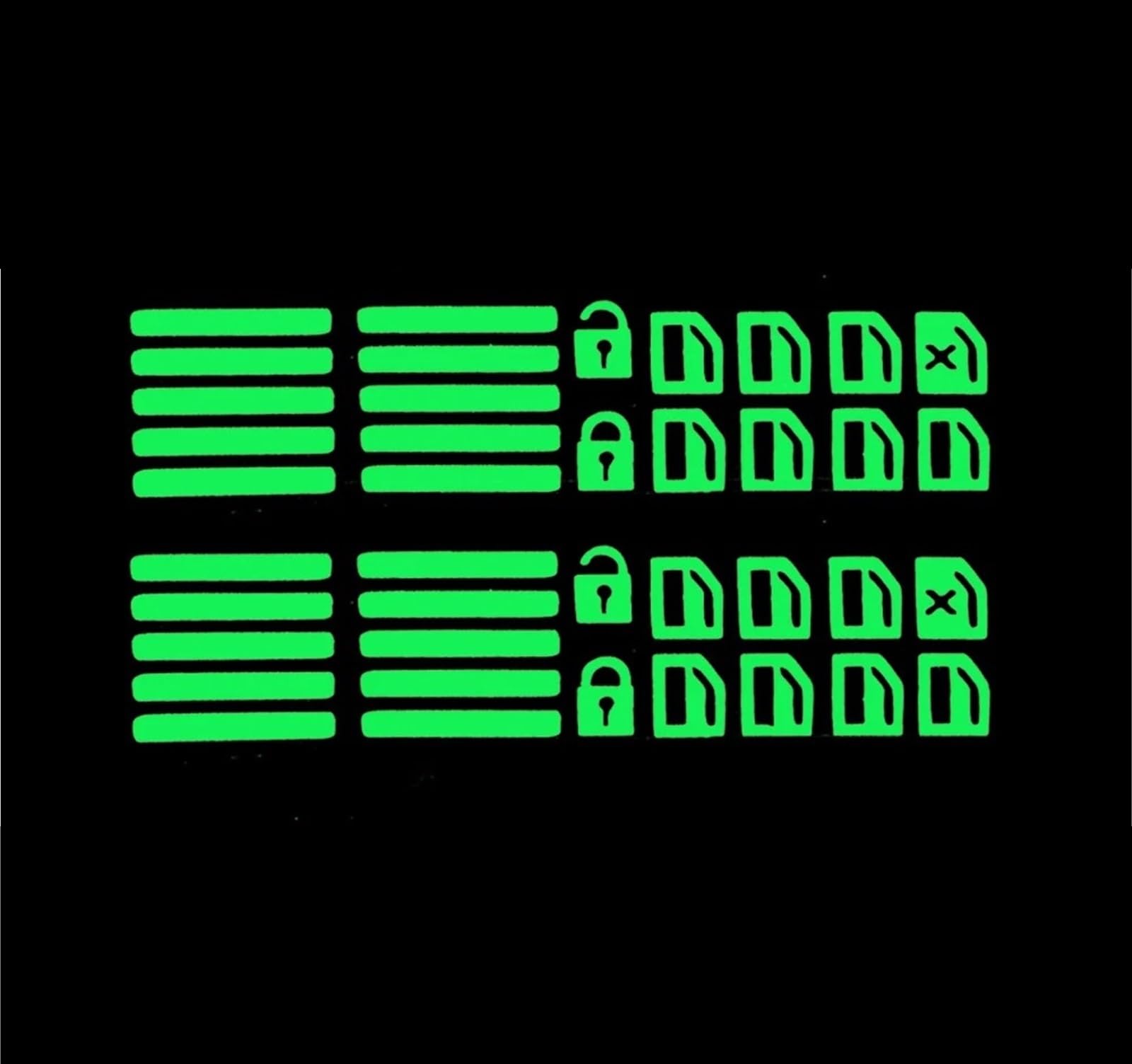 Interior Button Decals Car Window Button Luminous Sticker Universal Style Glowing Lifter Switch Night Fluorescent Decals Interior Stickers(Green)