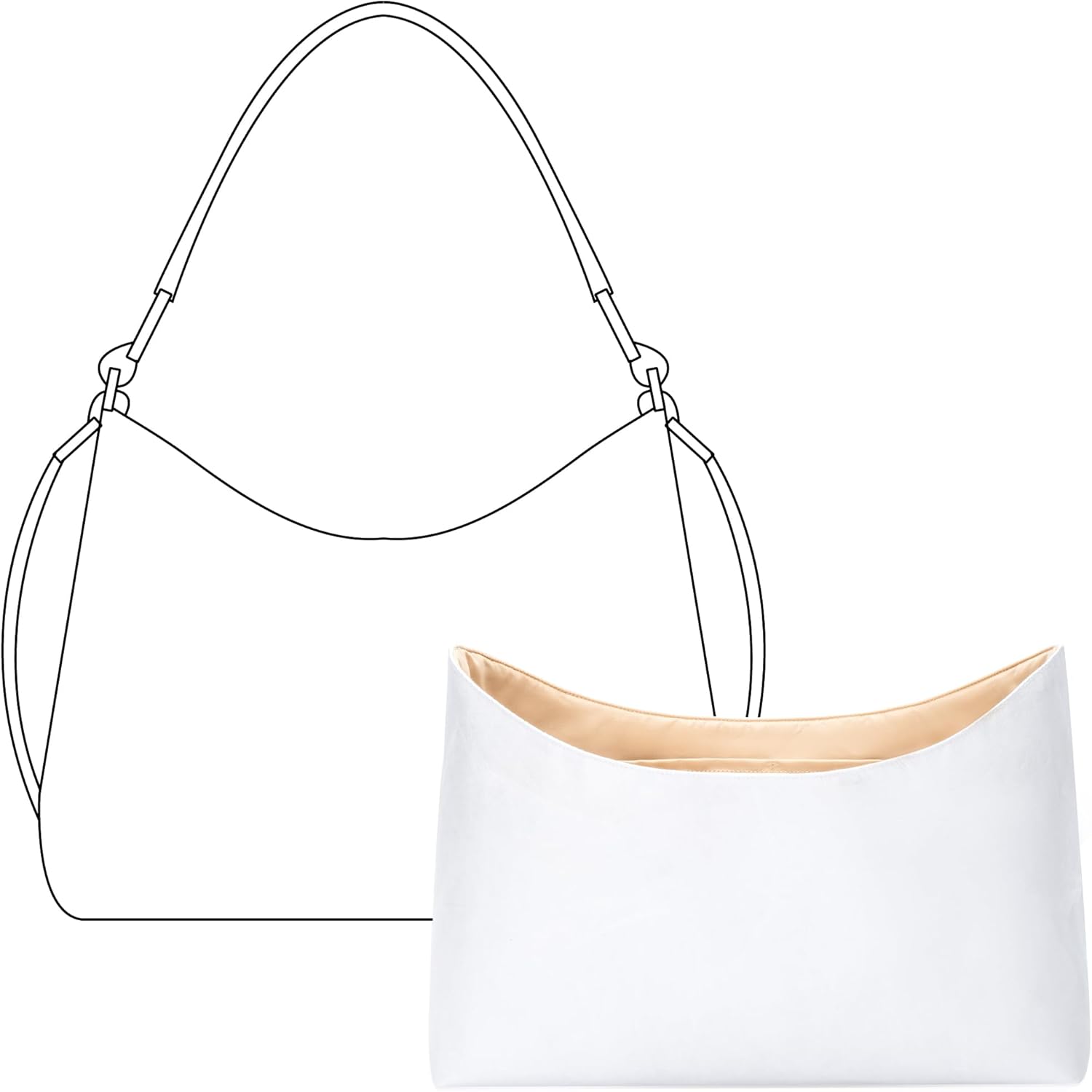 Purse Organizer Insert for COACH Laurel Shoulder Bag(Regular Laurel 31cm length),Custom Fit Inside Premium Vanile Lightweight WaterResistant Tote Bag Insert with Cup Holder Accessories