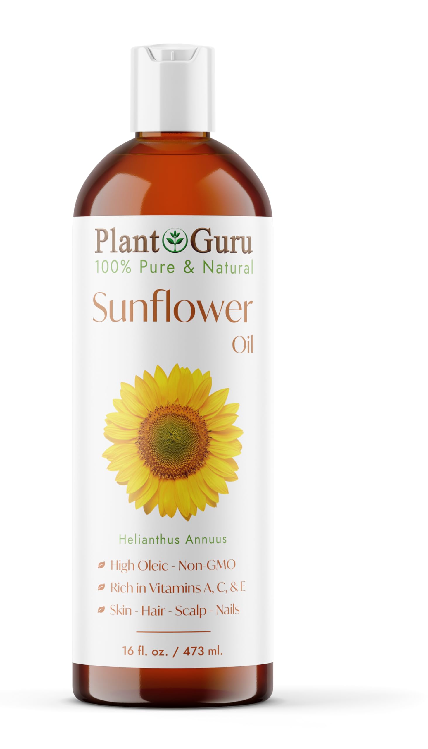 Amazon.com : Plant Guru Sunflower Oil 16 fl oz – Cold‑Pressed, 100