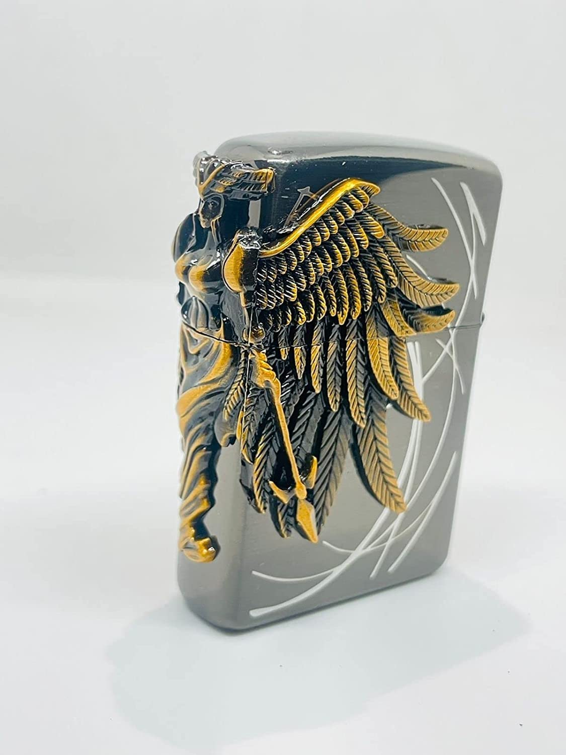 KVB STAR Cigarette Windproof Pocket Lighter (Rainbow Color) Angel Design Colour May Vary