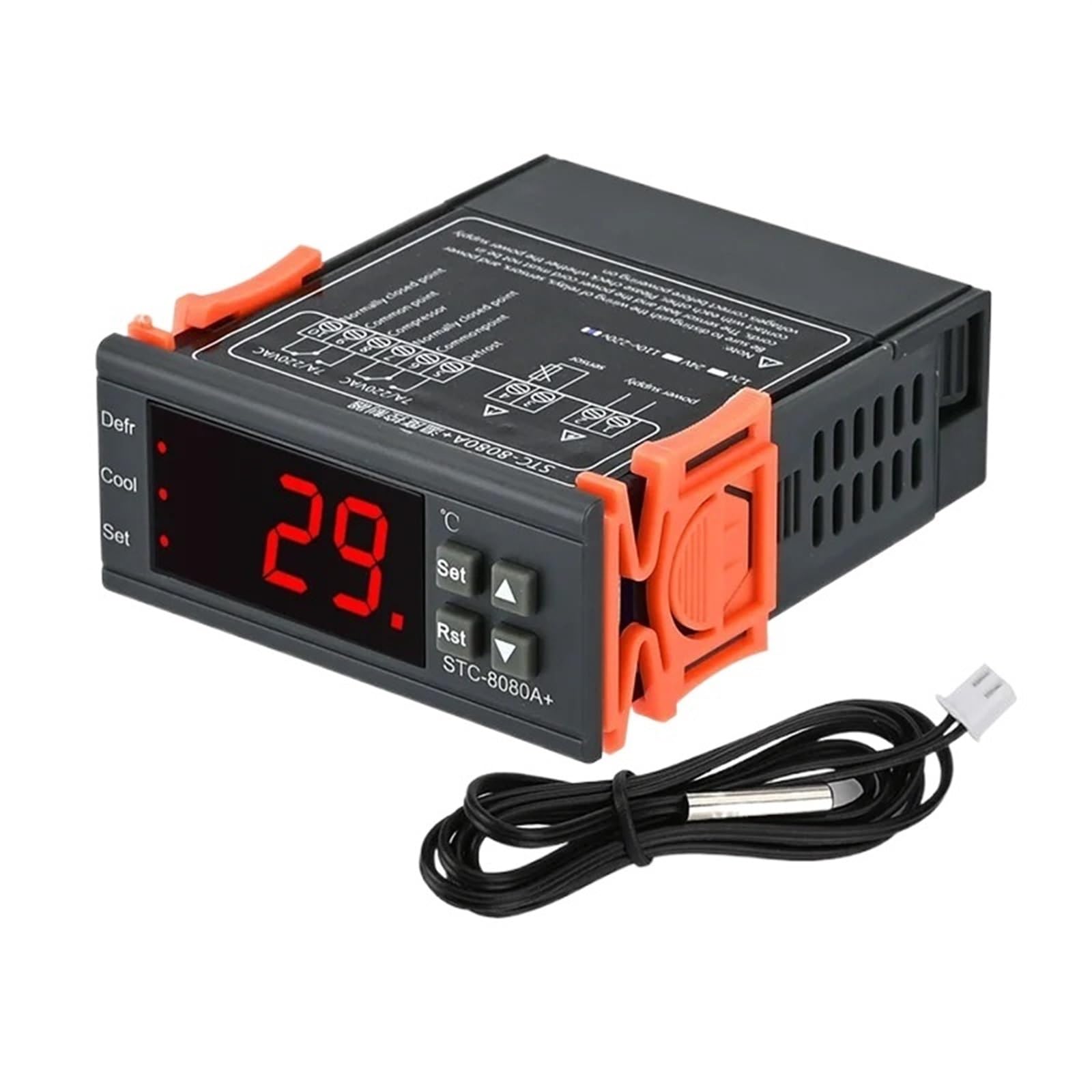 WBNFFUCYU STC-8080A+ LED Digital Thermostat Temperature Controller Thermoregulator Relay Heating Cooling for Incubator AC 110-220V NTC(Dc12v)