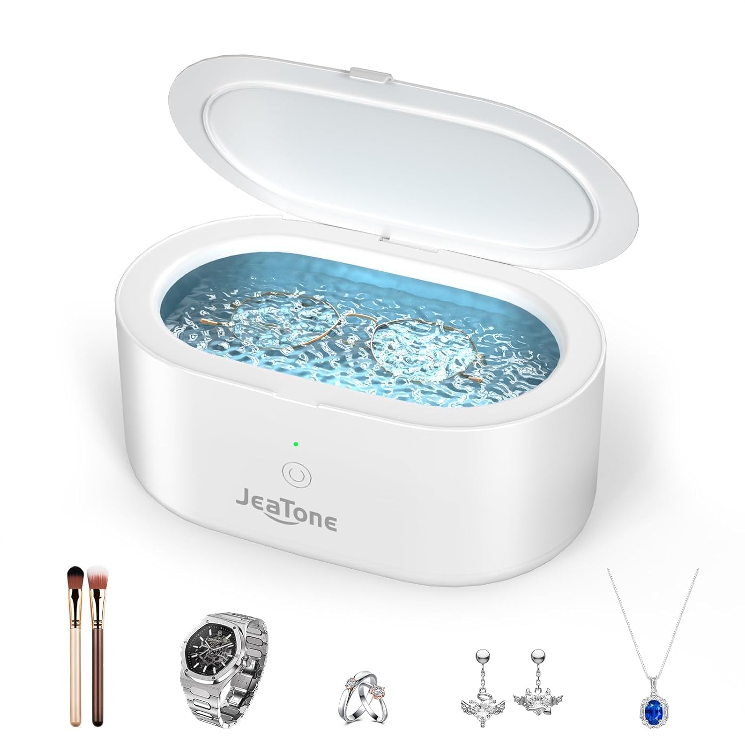 Jeatone Ultraschallreinigungsgerät Brille,Ultraschallreiniger 600ml 46KHz,Ultraschallgerät Ultrasonic Cleaner für Brillen Schmuck Uhren Zahnschiene Zahnprothesen Kontaktlinsen Glasses Jewelry Aligner