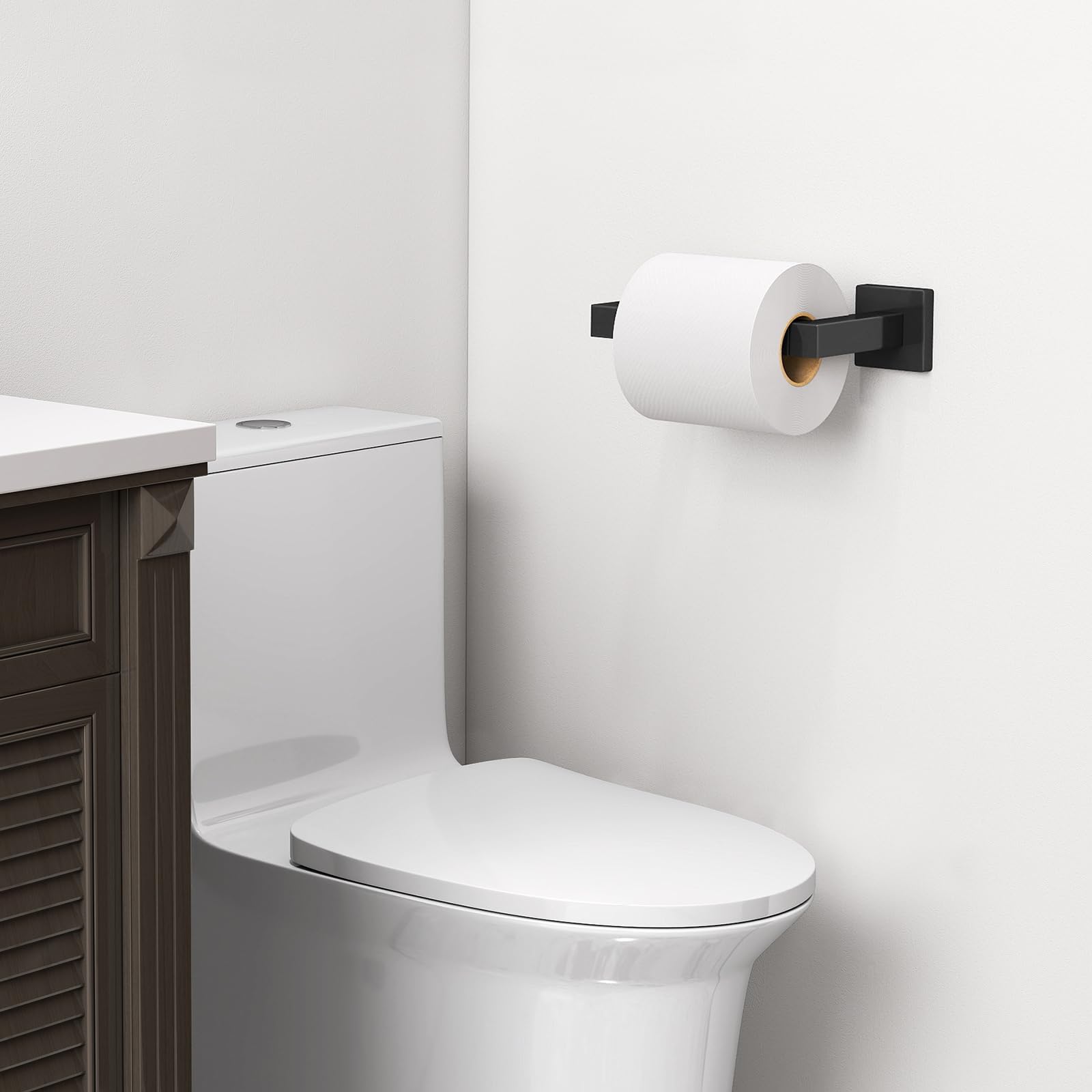FEILERN Toilet Paper Holder Matte Black, Wall Mounted Pivoting for Bathroom — Amazon image 4
