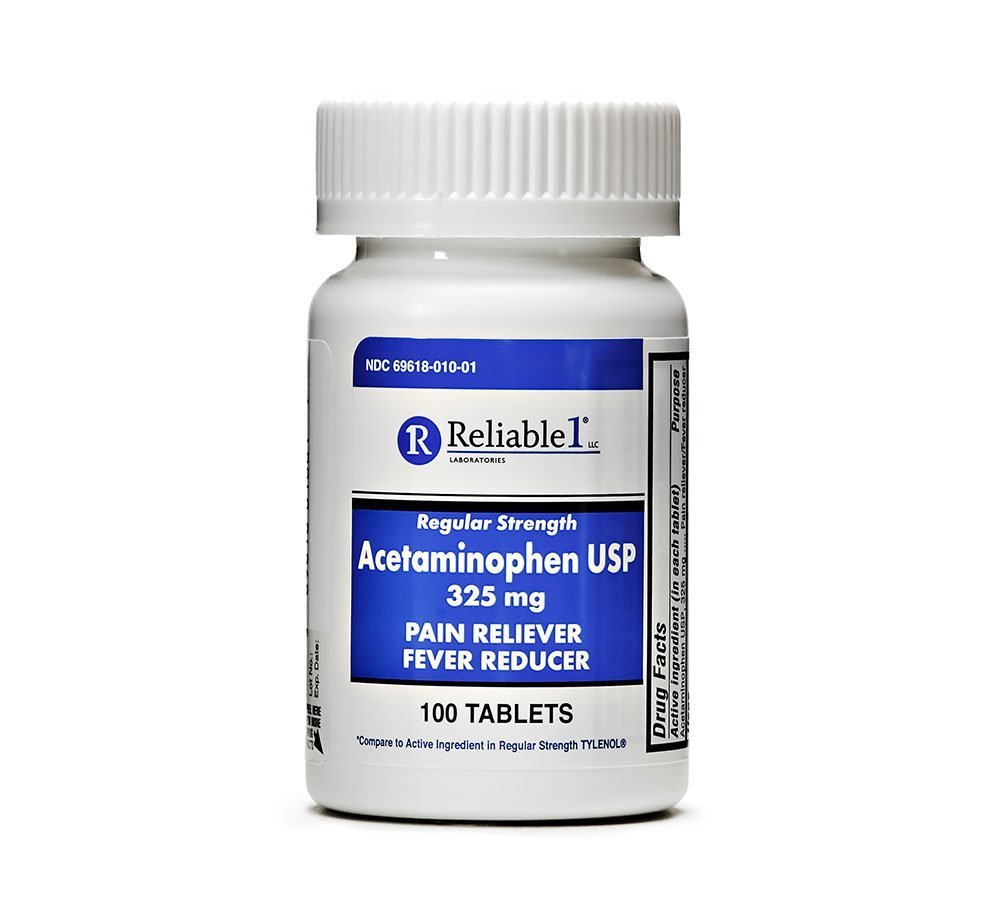 Reliable 1 Regular Strength Acetaminophen USP Tablets 325 mg, 100 Count
