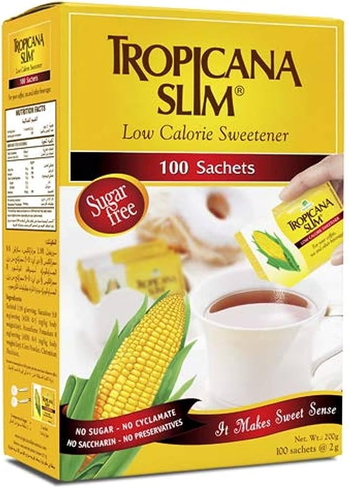 Tropicana Slim Low Calorie Sweetener Sugar Free Sweetner Just Like Sugar 100 Sachets (100 X 2g) 200g (B0CFVHYYN3) Amazon Price History, Amazon Price Tracker