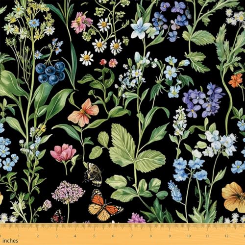 Fleur sauvage Tissus au Metre Loussiesd Floral 184x150cm Boho Tapisserie chaises