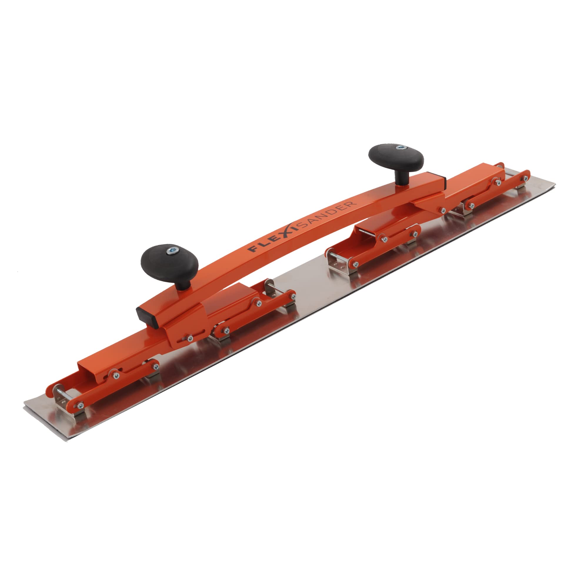 Hand-held flexible sanding board, block Flexisander for sanding curved surfaces with fastening system; vehicle body repairers, shipbuilders, composite and woodworking, cars (33 x 4.5 inches)