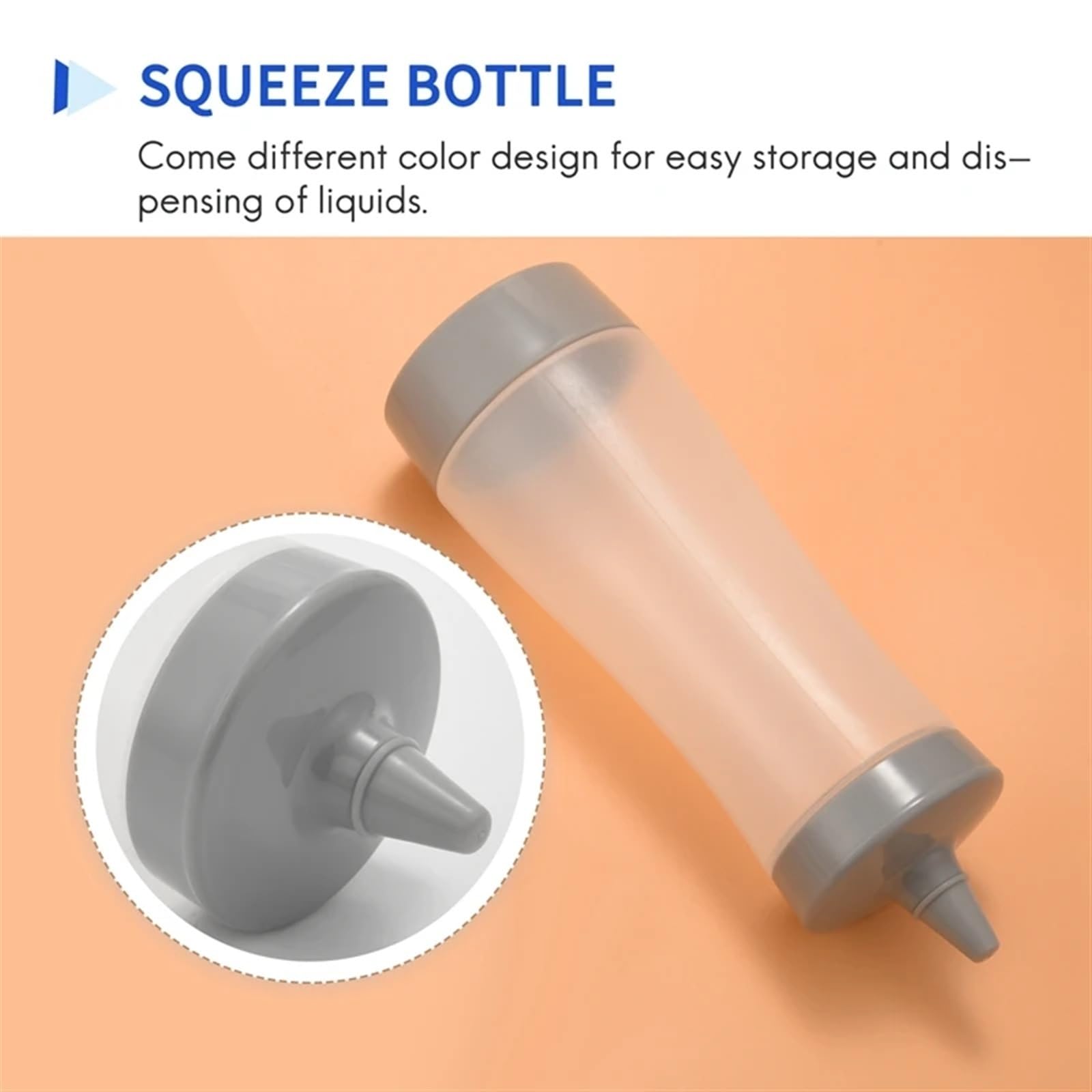urhep Bottiglie da Spremere for Condimenti da 3 Pezzi, Bottiglia da Spremere for Marmellata, Salsa da Campeggio for Ketchup, Barbecue, Condimenti, Sciroppo