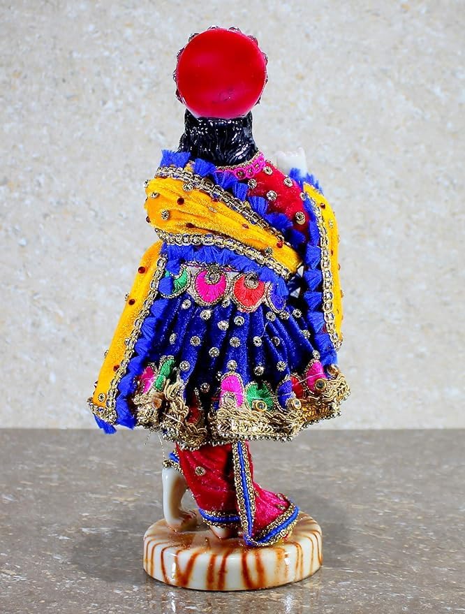 Shree Krishna Idol Thakur ji Murti Size- 11 inch Kahna ji Laddu Gopal ji Statue Karishan ji Krishna Janmashtami Home Decoration Puja Temple Krishna Fine Painting Hindu God Laddu Gopal Diwali