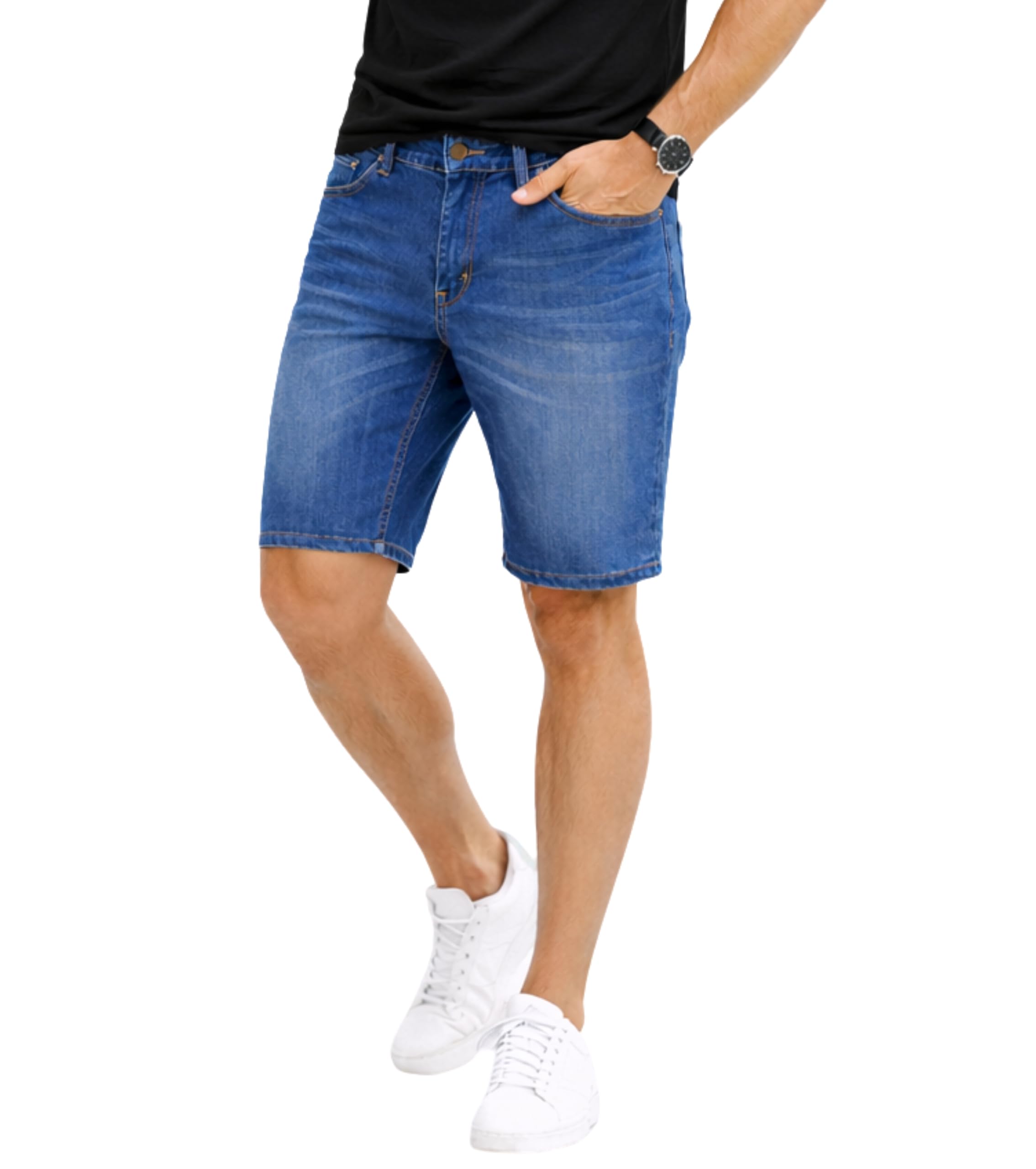 l'monte Men's Premium Stretchable Denim Shorts - Skinny Fit, Lightweight Casual Jeans with Comfort Waistband for All-Day Wear-picture-18