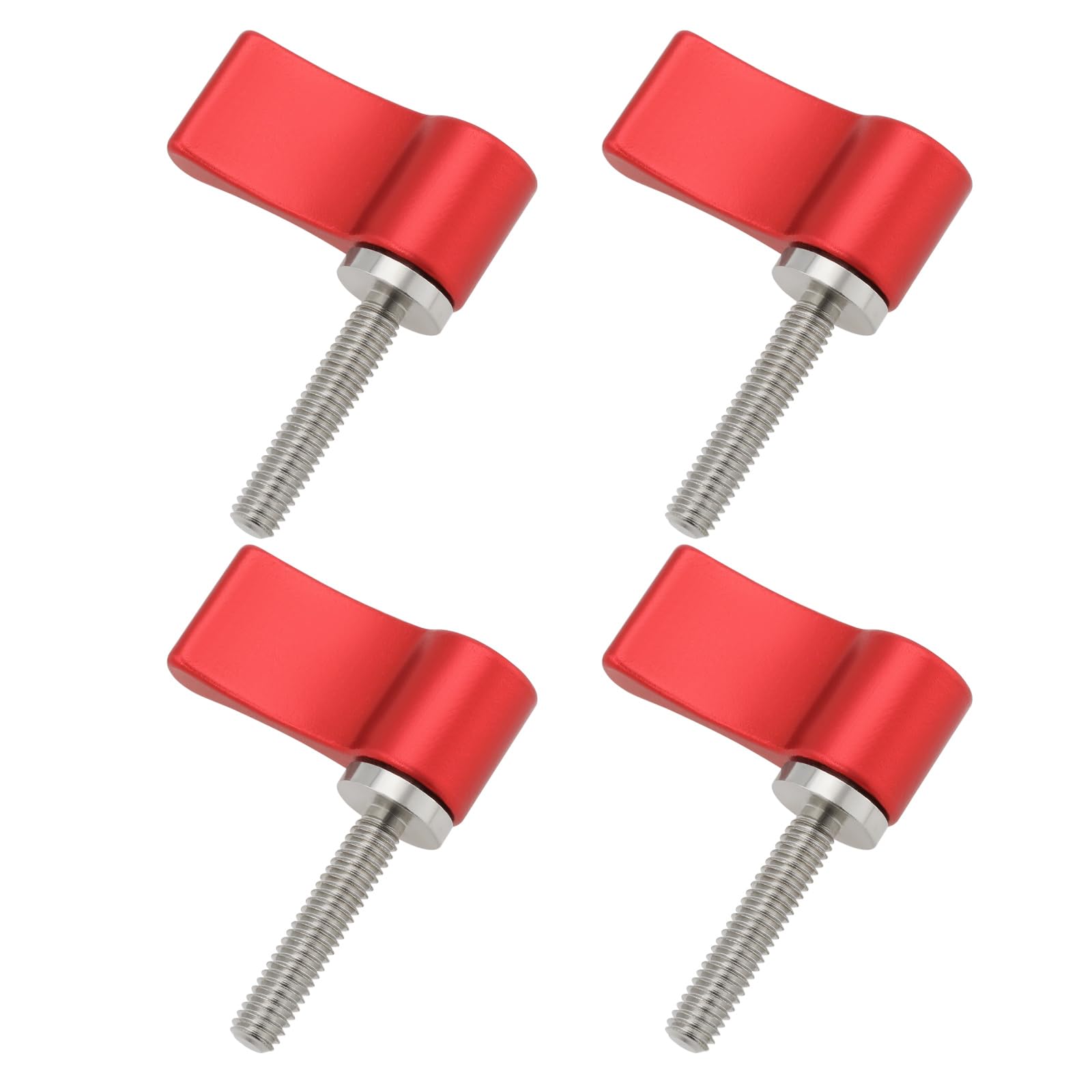 LT Easiyl 4PCS Male Threading Adjustable Screw M4 20mm Adjustable Thumb Lever Screw with Single Wing for Camera Equipment Rotary Thumb Knob Screw Red