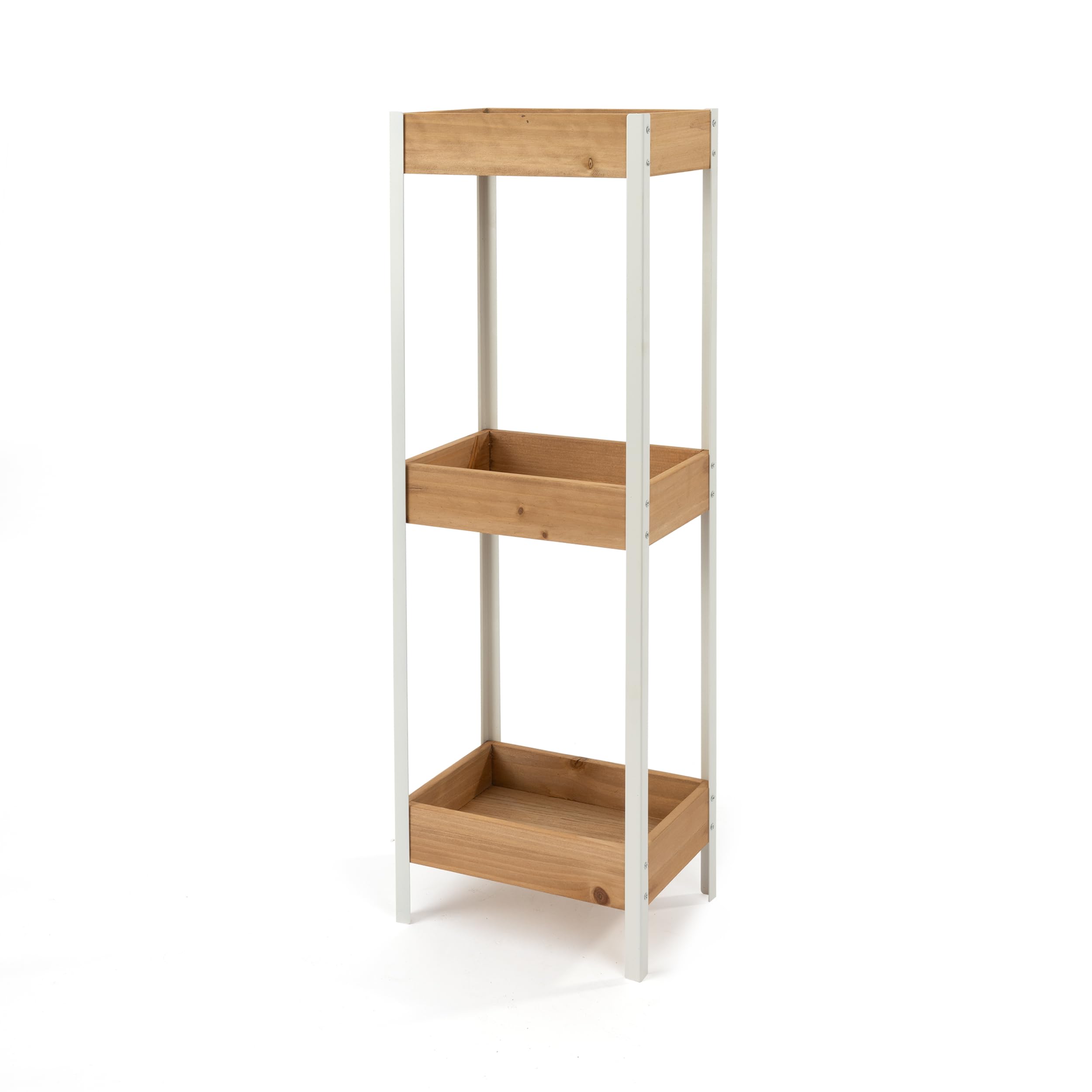 Estantería de Madera y Metal 25x15x70cm 3 Estantes Mueble Auxiliar para Almacenaje