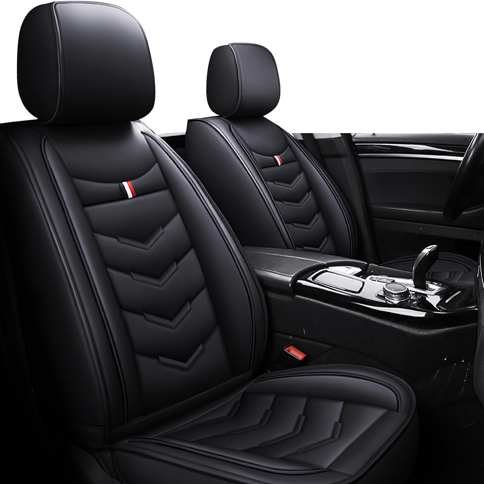 Car Seat Covers Fit for KIA Soul 2010-2025, Leather Seat Covers for Car, Waterproof Non-Slip Durable Car Seat Protector(2 Seats,Black)