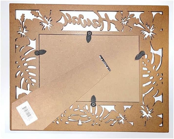 Wooden Hibiscus Floral Hawaiian Design Picture Frame (Landscape, fits 4" x 6" picture)