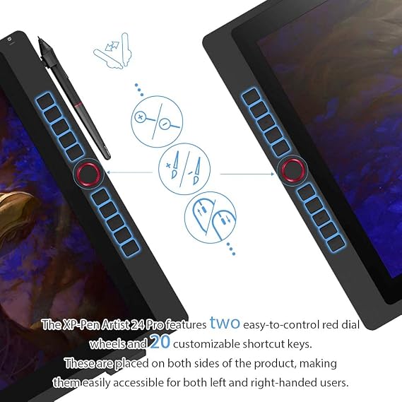 XPPen Artist24 Pro Liquid Tab 23.8 2K QHD LCD Pen Tablet + Protective Film 2 Pack