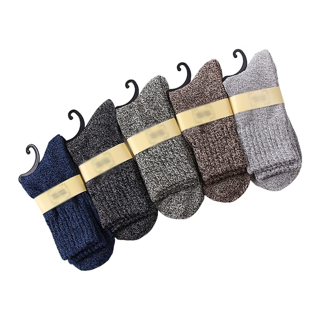 5 Pair/Set Męskie Skarpety Wełniane Stripe Casual Gruby Zimowe Ciepłe Skarpety Mężczyzna (Kolor: 5 par Rozmiar: Jeden rozmiar) (Color : 5 Pairs, Size : One Size)