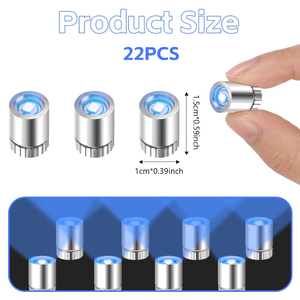 AUAUY 22 szt. Mini światła LED, mini LED na baterie, małe światła dla rzemiosła, do papierowych lampionów, dekoracji domu dla lalek, dekoracji imprezowych, niebieskich