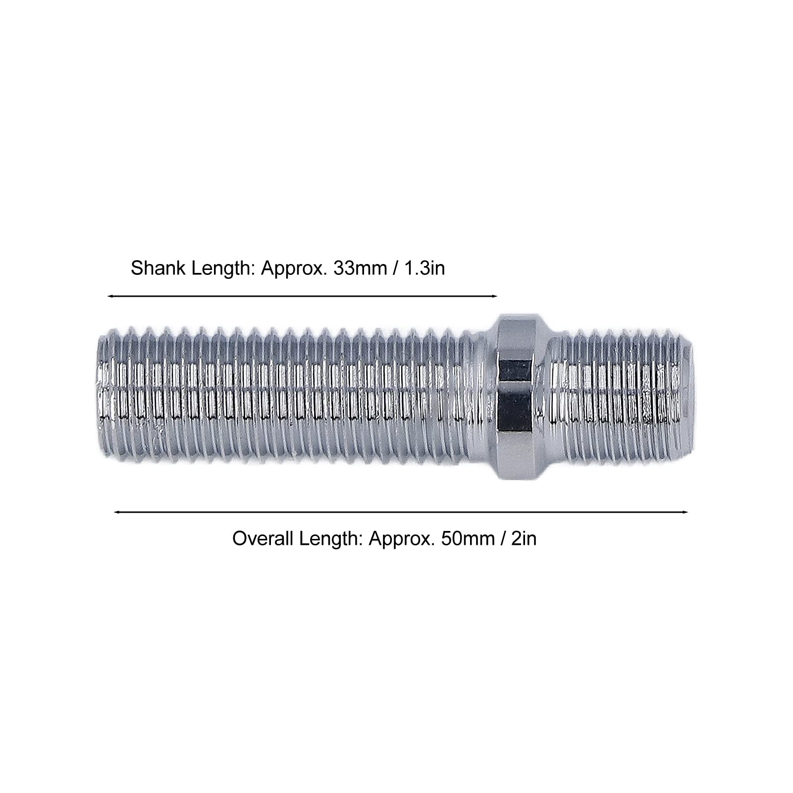 Perno Ruota per Autoveicoli 20 Pezzi Perno di Conversione Ruota 50mm Lunghezza 33mm Sostituzione Adattatore Vite Ruota Gambo per -(M12x1.5 a M12x1.5) (M12*1.5-M12*1.5)