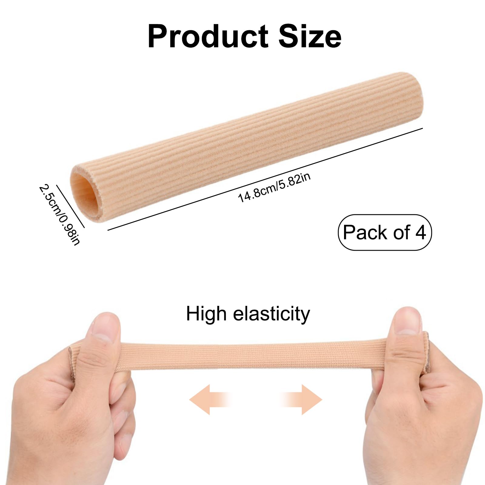 4 Piezas Protector Dedos Pie de Silicona Cortables,Tubos de Silicona para Los Dedos, Vendaje de Tubo Protección de Almohadilla Gel Suave para Callos Ampollas Callosidades Dedos de Pies y Manos(15 cm)