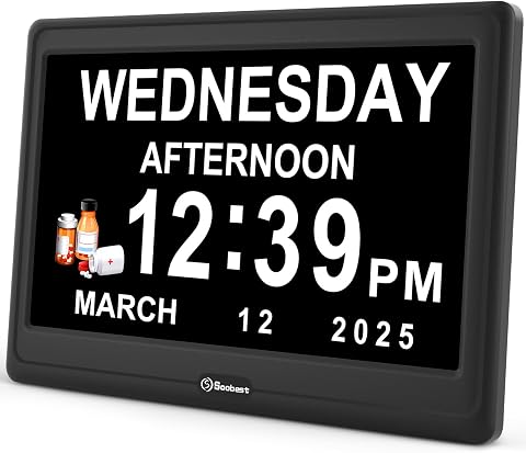 Soobest 12” Dementia Clocks for Seniors Extra Large Digital Date Day Clock