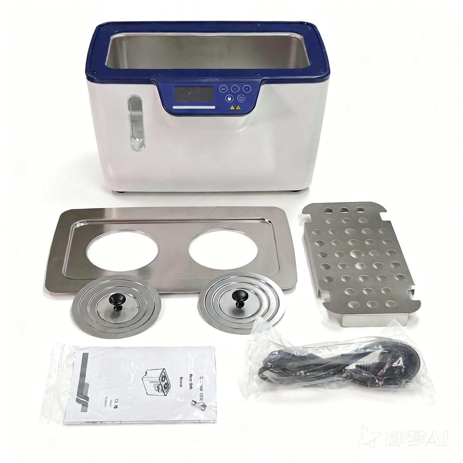 KEhtu Baño María Termostático Digital de Laboratorio con Tanque Interior de Acero Inoxidable de 5 L, Tiempo Predeterminado, Protección Anti-Quemaduras en Seco, 2 Salidas de Agua