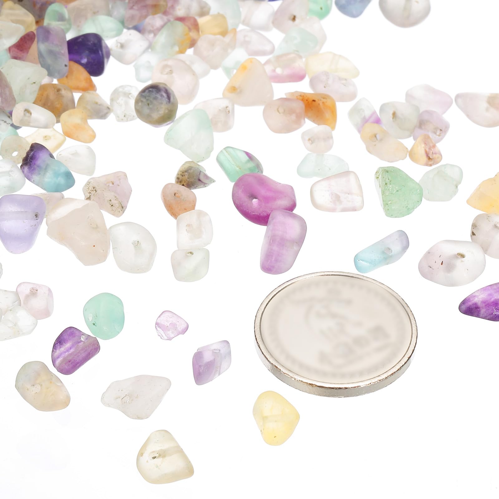 PATIKIL Chip Stone Natural Rock Beads Loose Gemstone Beads Drilled Strand for Jewelry Craft Making 400pcs, Clear/Purple - Image 3