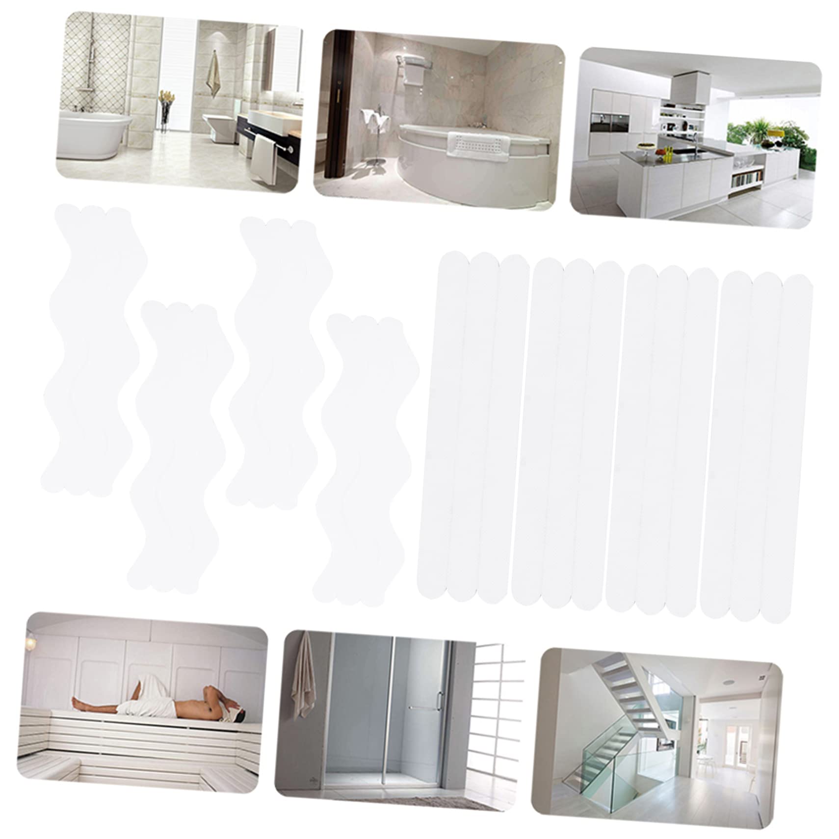 HOMSFOU 144stücke Antirutsch-Sticker Für Badezimmer Und Treppen rutschfeste Peva Aufkleber Für Sichere Und Trockene Oberflächen Frosted Color