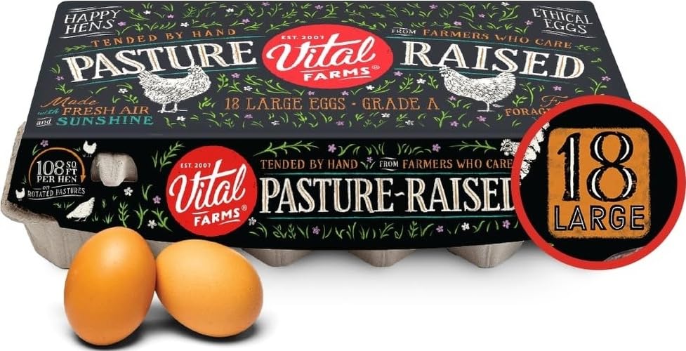 Vital Farms, Eggs Pasture Raised Large, 18 Count