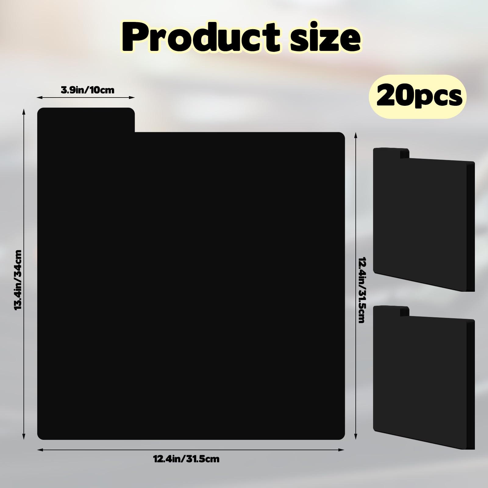 20 pièces de séparateurs de disques vinyles, séparateurs de disques en plastique 31,5x34 cm avec onglets, organisateurs LP réutilisables pour album vinyle vierge DIY pour l'organisation de LP 33 tours