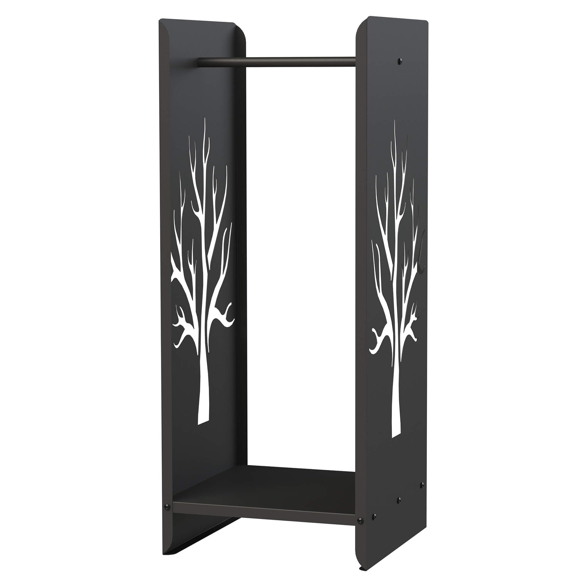 DanDiBo Kaminholzregal Innen Metall Schwarz 100 cm Kaminholzständer 96428 Brennholzregal Schmal Kaminholzhalter