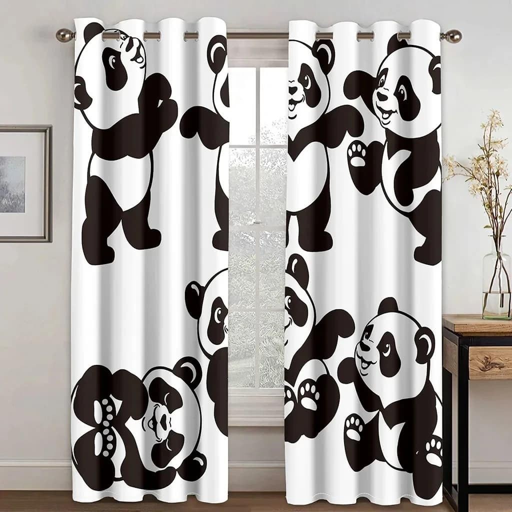 Rideaux pour séparation de pièce et fenêtre rideau occultant thermique panda