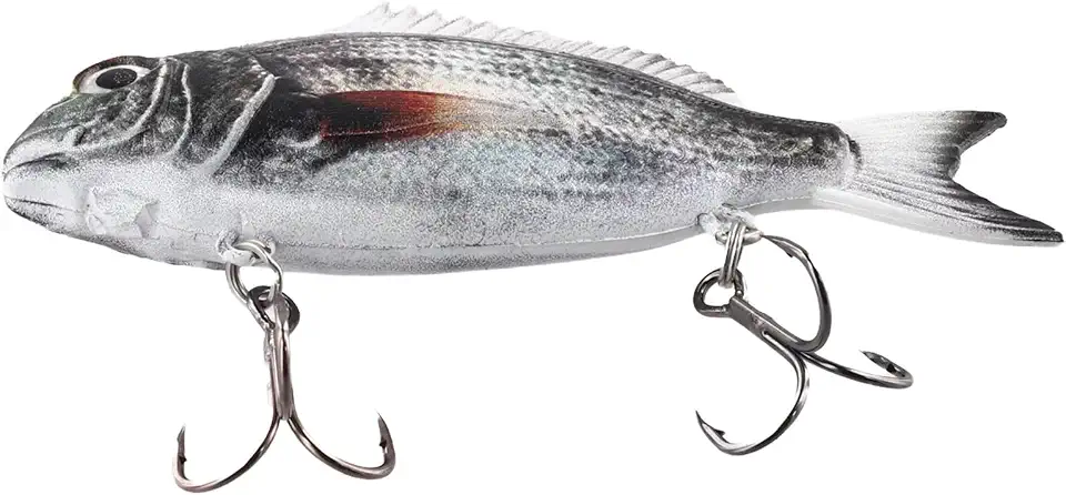 VIB Iscas de pesca macias 3D para pesca em água doce, ideal para robalo, tilápia e outras espécies (32 g/9 cm #)