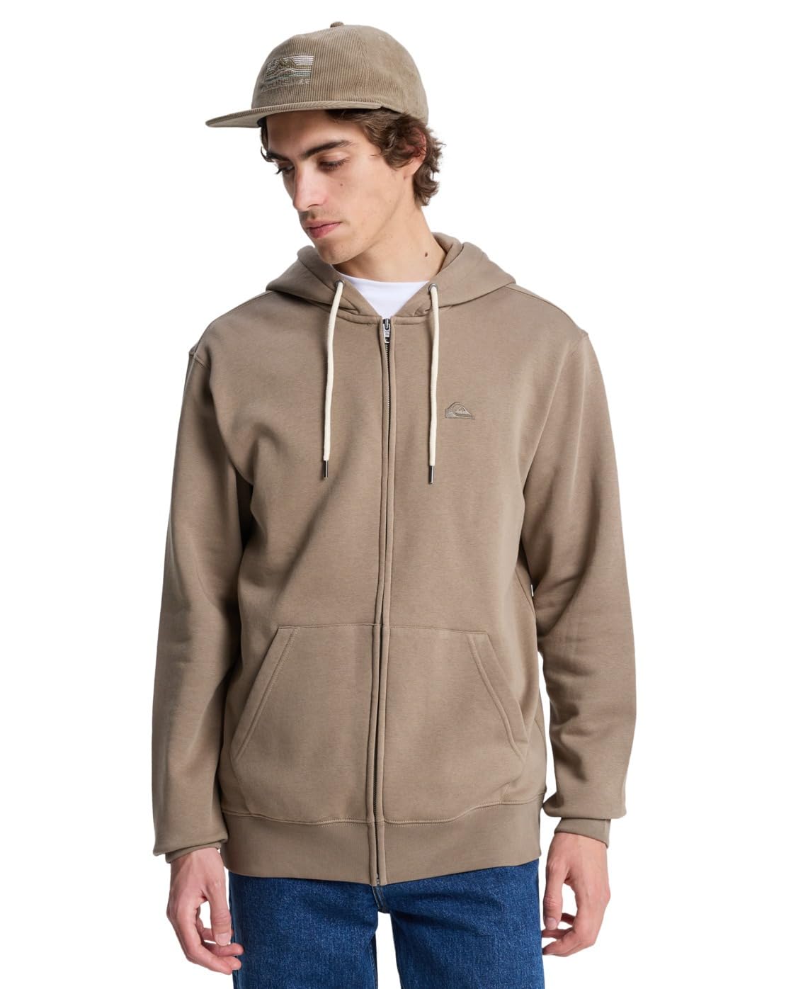 Quiksilver Fleece sweater SALT WATER ZIP HOODIE Men's Beige S