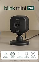 Vista 1 de Blink Mini 2K+ (newest model) – Plug-in Home & Pet Security Camera with 2K video resolution, color night vision, enhanced audio, motion detection
