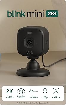 Blink Mini 2K+Home & Pet Indoor Security Camera