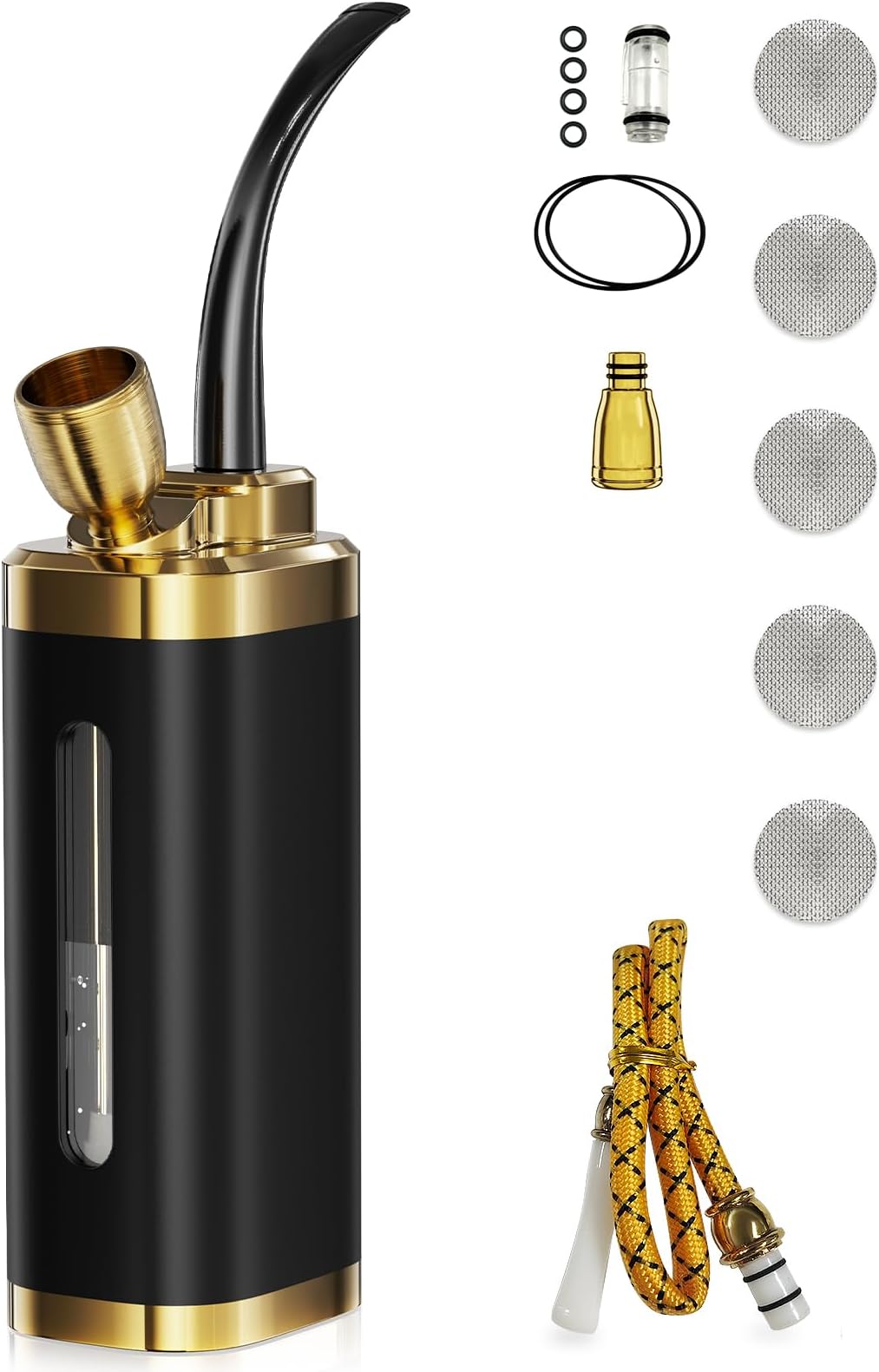 Hookah Set Portable Hookah Set Travel Small Hookahs Mini Hookah Shisha For a Single Smoker (Black)