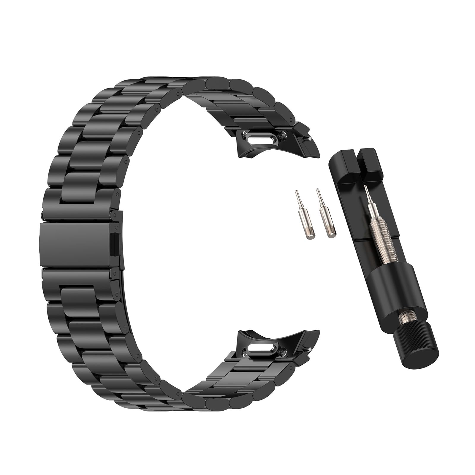 Correa de metal de liberación rápida con tres cuentas para reloj inteligente 7/6/5/4, unisex, correa reemplazable